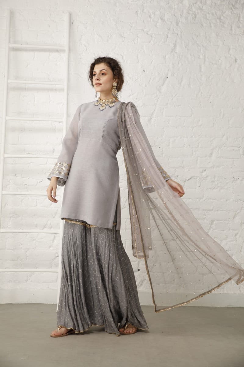 Vinatge Grey Sharara Set