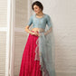 Blue and Pink Lehenga Set