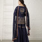 Pataudi Blue Silk Sharara Set