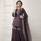 Puple satin Suit set
