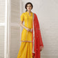 Hot Pink and Yellow Sharara Set