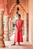 Coral Peach Angrakha with Chudidaar