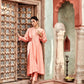 Peach Chanderi Silk Suit Set