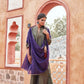Olive Sreen Kurta Set with Purple Dupatta