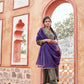 Olive Sreen Kurta Set with Purple Dupatta