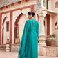 Teal Long Kurta Chanderi Silk Suit Set